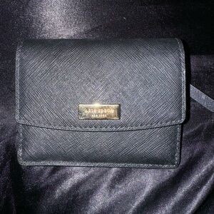 Kate Spade Black Card Holder with Gold Accents